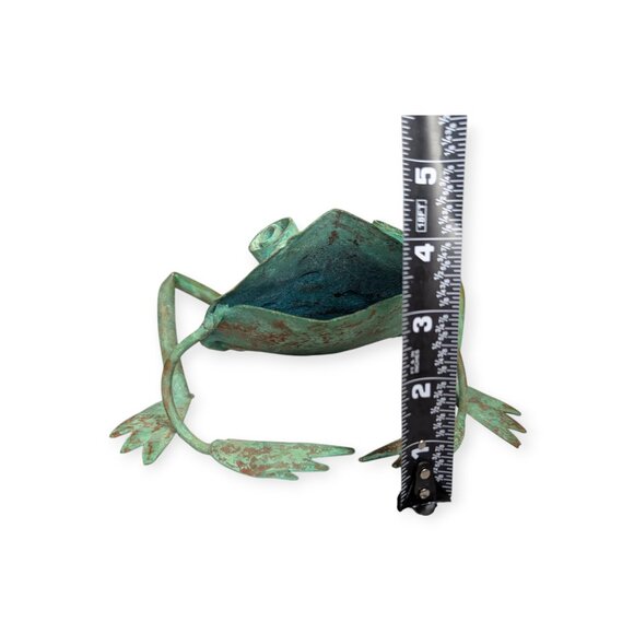 Metal Green & Copper Colored Frog 8" Length - Picture 11 of 11